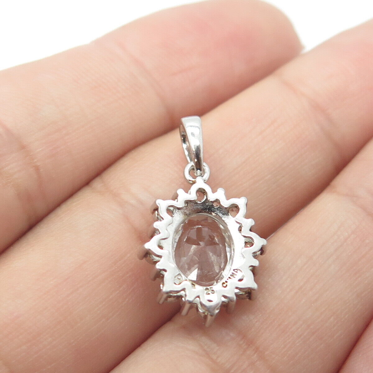 925 Sterling Silver Lab-Created White Sapphire Pendant