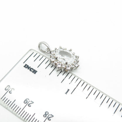 925 Sterling Silver Lab-Created White Sapphire Pendant