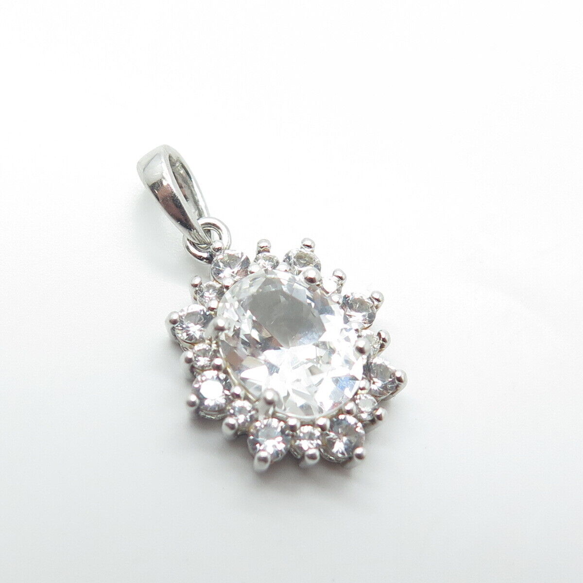 925 Sterling Silver Lab-Created White Sapphire Pendant