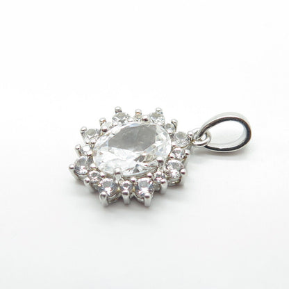 925 Sterling Silver Lab-Created White Sapphire Pendant