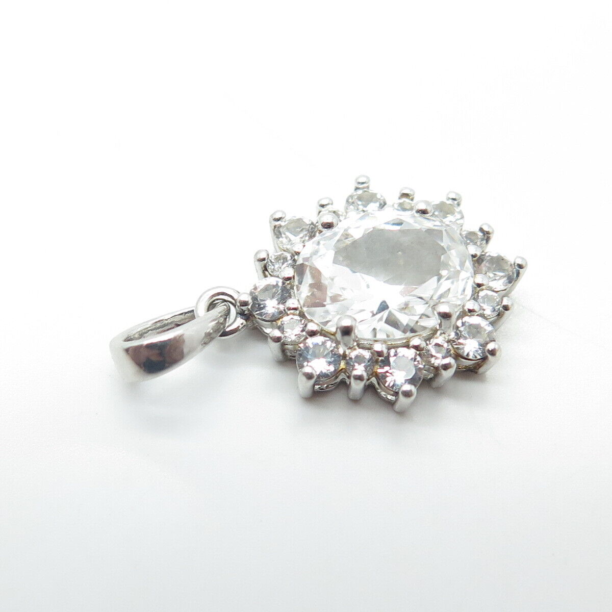 925 Sterling Silver Lab-Created White Sapphire Pendant