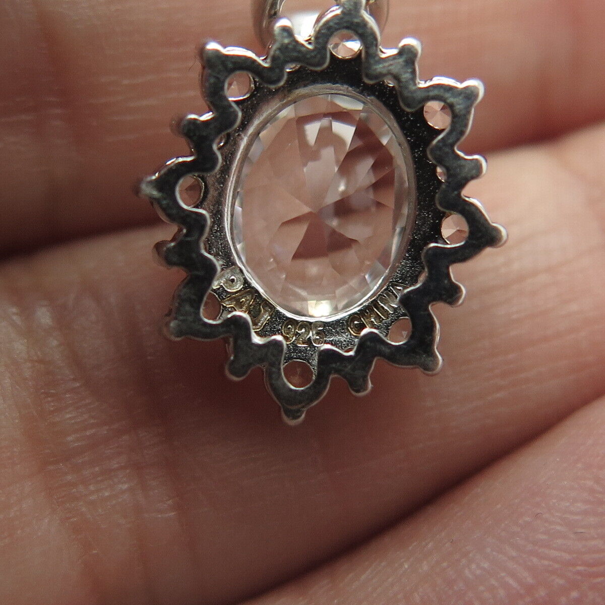 925 Sterling Silver Lab-Created White Sapphire Pendant