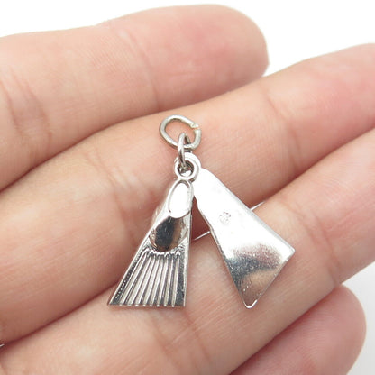 925 Sterling Silver Vintage Dive Fins Charm Pendant