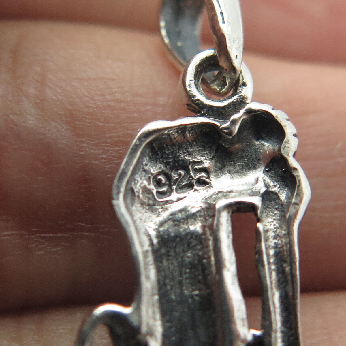 925 Sterling Silver Vintage Bicyclist Pendant