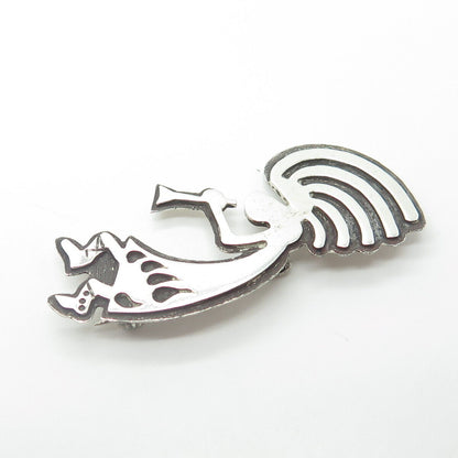 925 Sterling Silver Vintage B. PANTEAH ZUNI Southwestern Kokopelli Tribal Brooch