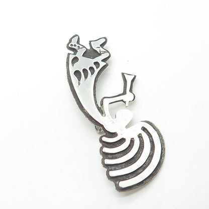 925 Sterling Silver Vintage B. PANTEAH ZUNI Southwestern Kokopelli Tribal Brooch