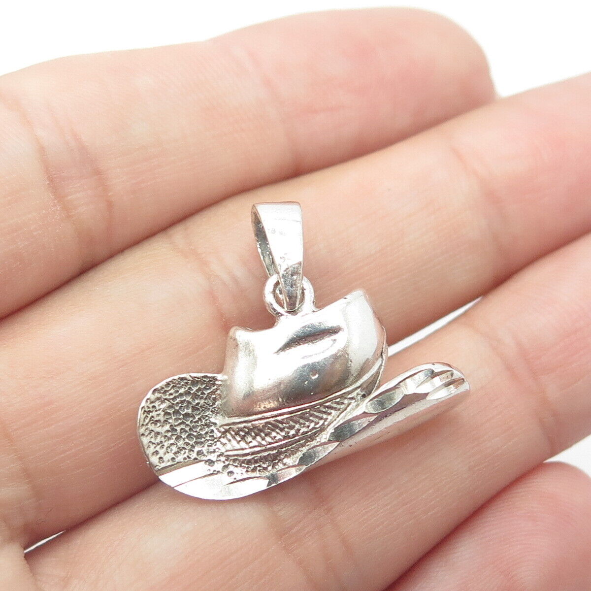 925 Sterling Silver Vintage Cowboy Hat Pendant