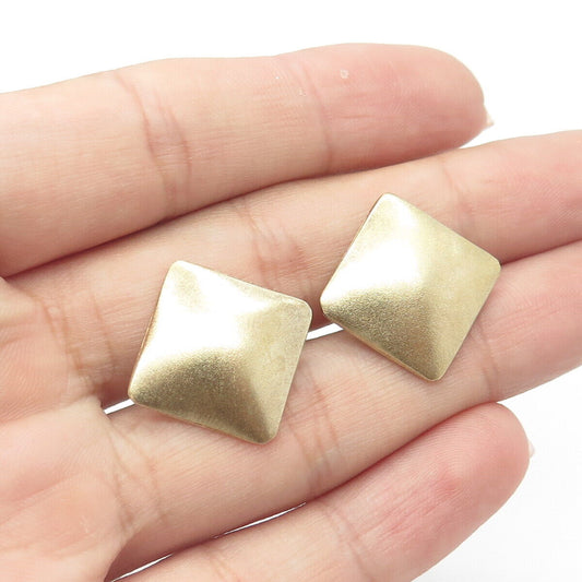 925 Sterling Silver Gold Plated Vintage Square Chain Link Cufflinks