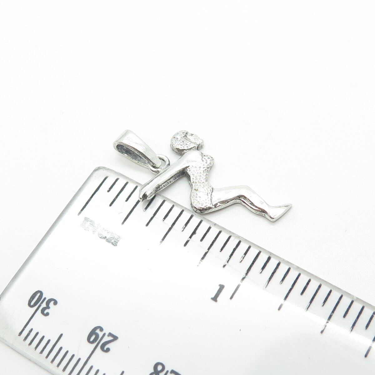 925 Sterling Silver Vintage Sport Swimmer Female Pendant