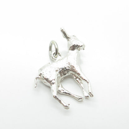 925 Sterling Silver Vintage Deer Charm Pendant