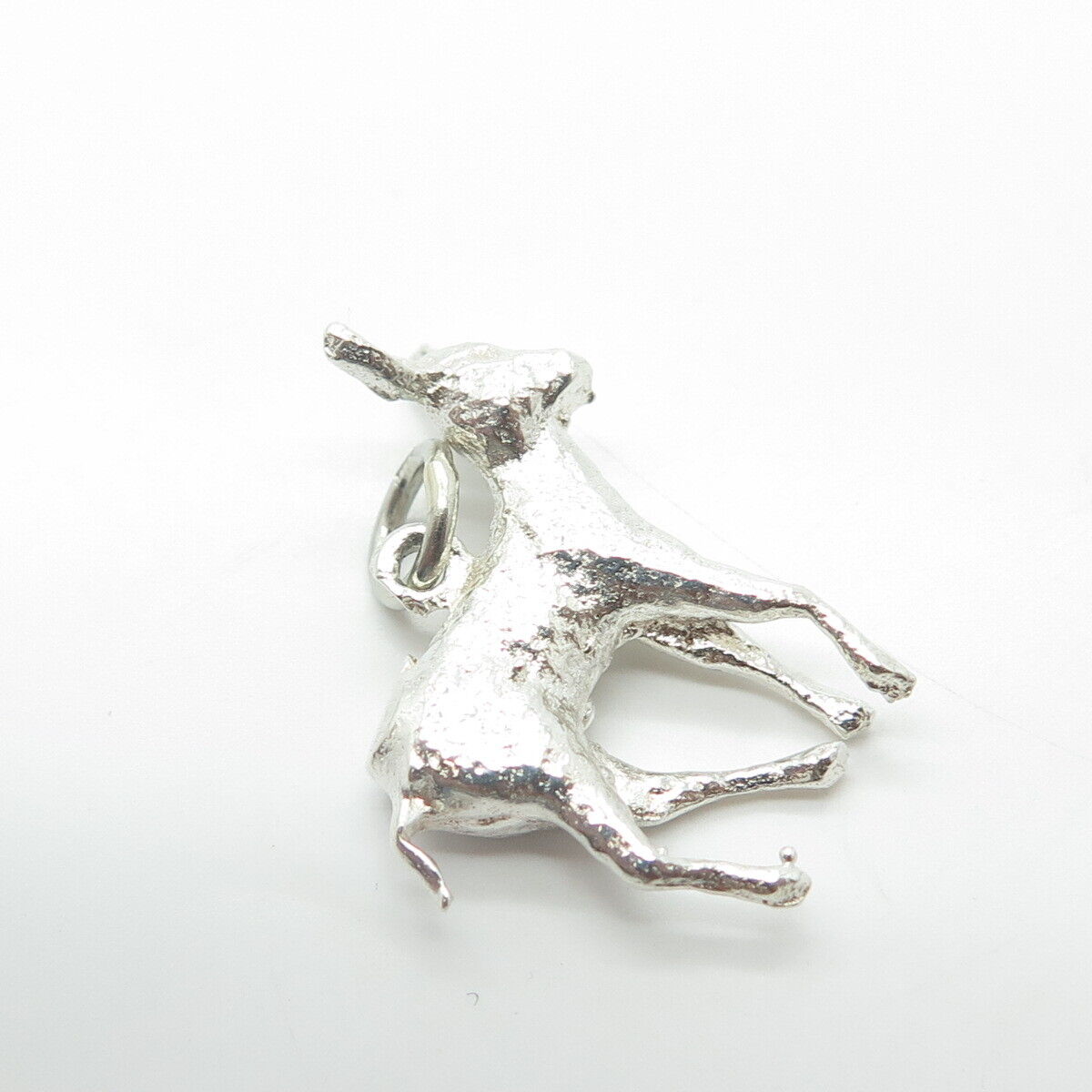 925 Sterling Silver Vintage Deer Charm Pendant