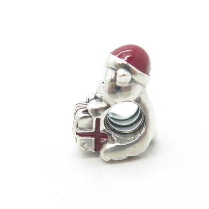 925 Sterling Silver Pandora Christmas Kitten Slide Charm