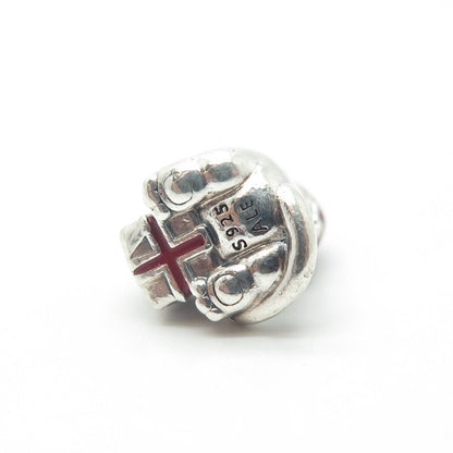 925 Sterling Silver Pandora Christmas Kitten Slide Charm