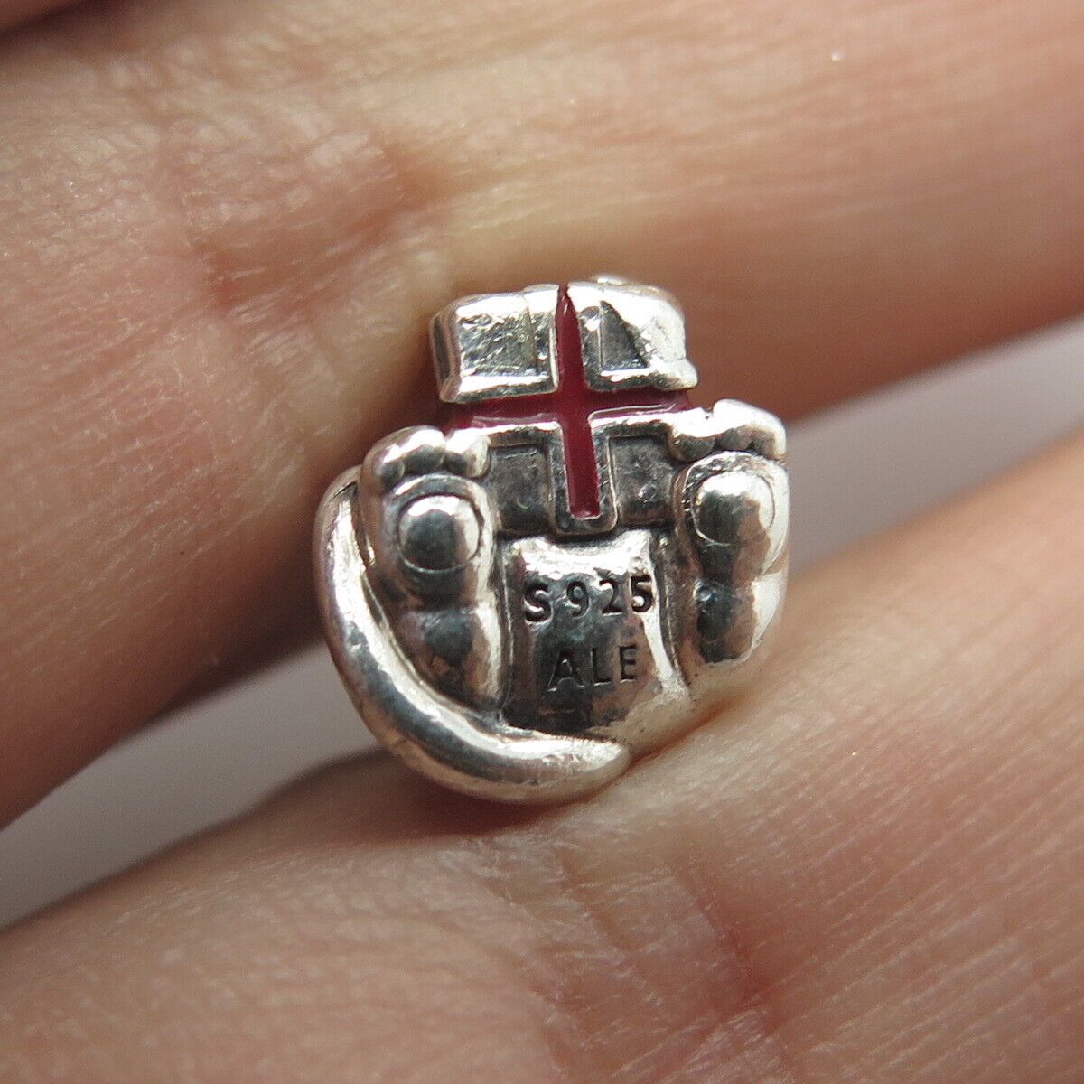 925 Sterling Silver Pandora Christmas Kitten Slide Charm