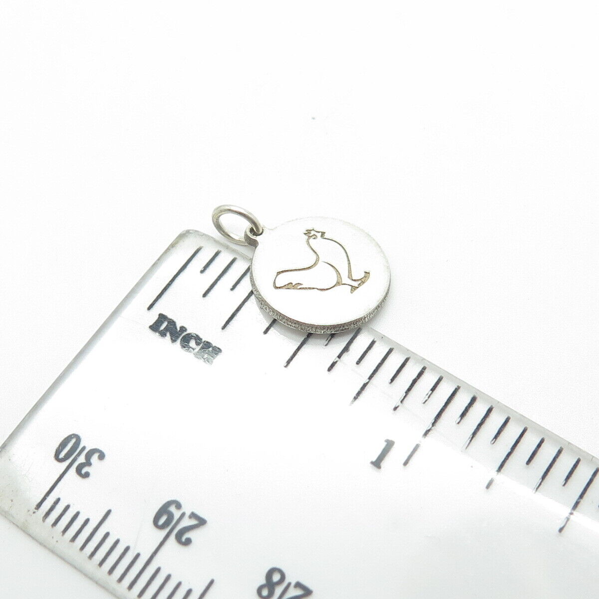 925 Sterling Silver Two in Town USA Engraved Hen Minimalistic Charm Pendant