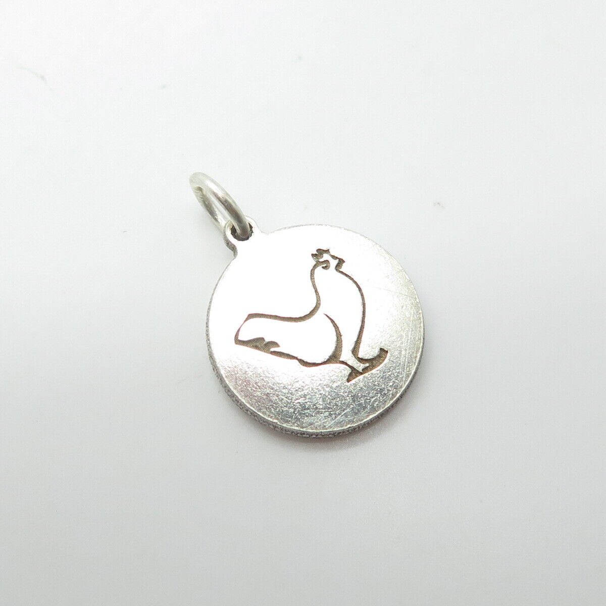 925 Sterling Silver Two in Town USA Engraved Hen Minimalistic Charm Pendant