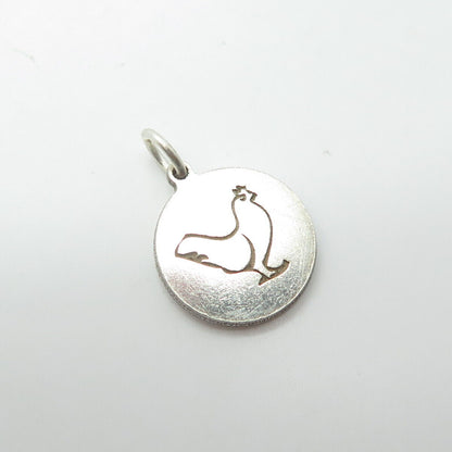 925 Sterling Silver Two in Town USA Engraved Hen Minimalistic Charm Pendant