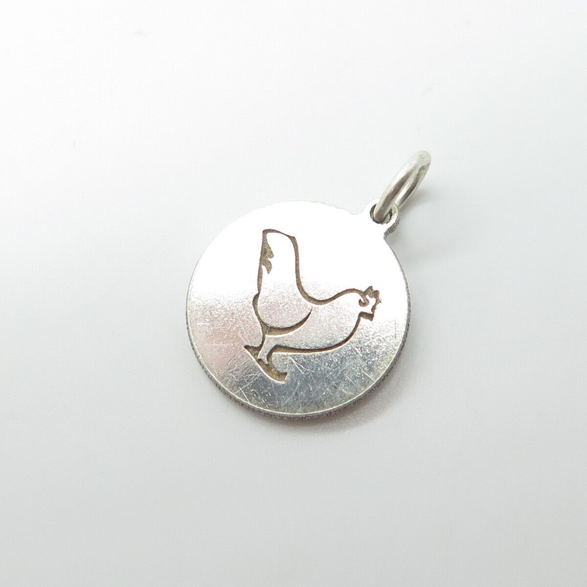 925 Sterling Silver Two in Town USA Engraved Hen Minimalistic Charm Pendant