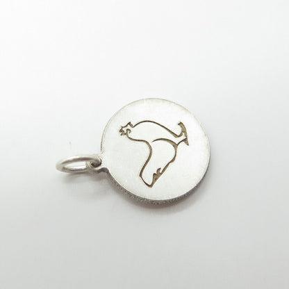 925 Sterling Silver Two in Town USA Engraved Hen Minimalistic Charm Pendant