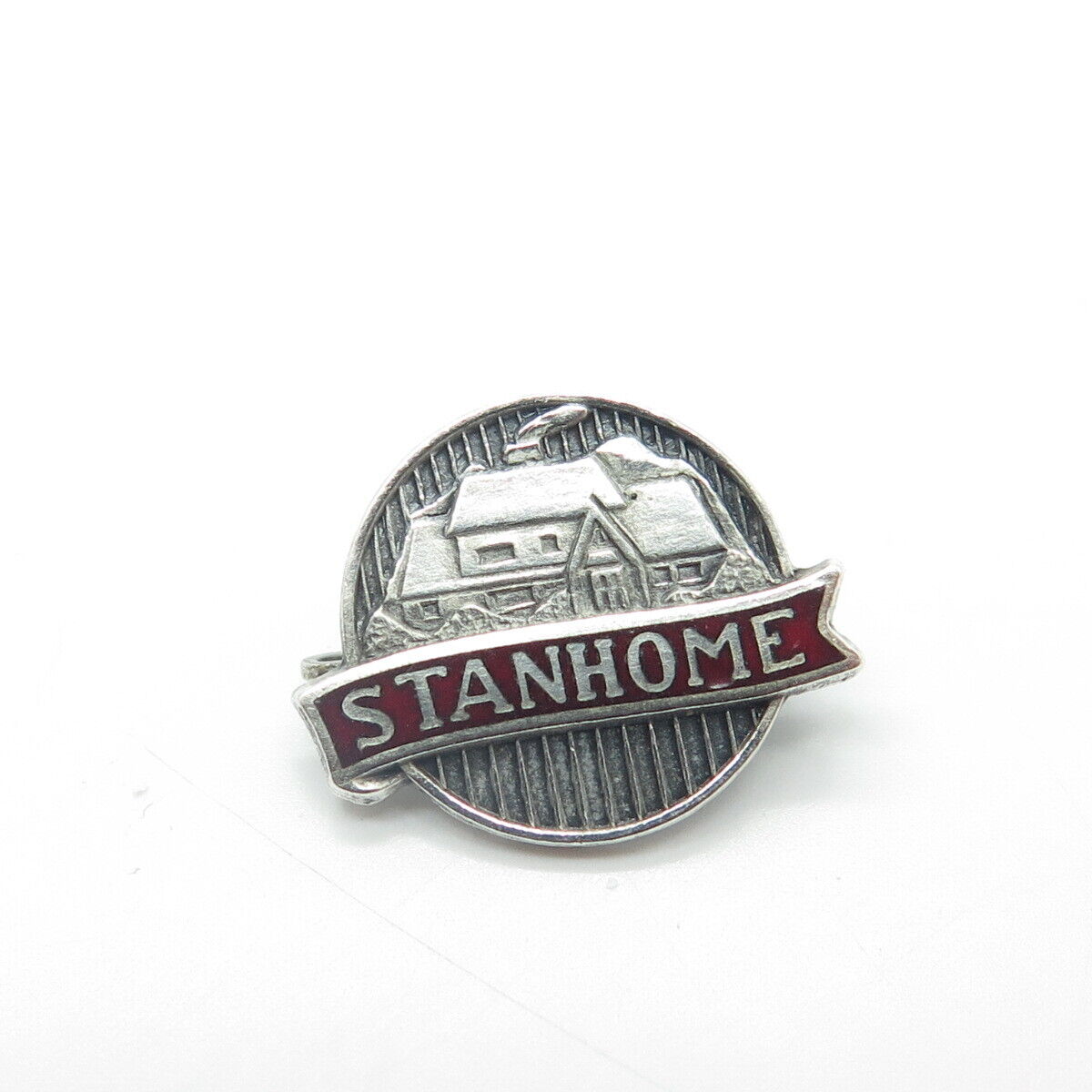 925 Sterling Silver Antique Art Deco Stanhome Home Lapel Pin Brooch