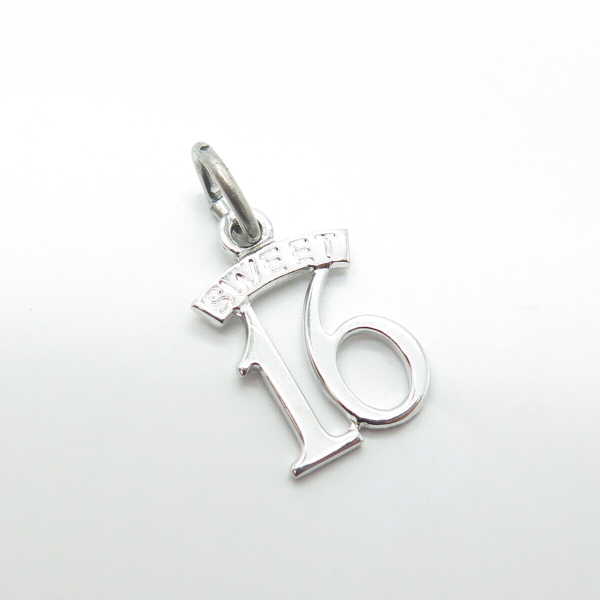 925 Sterling Silver Vintage "Sweet 16" Engraved Charm Pendant