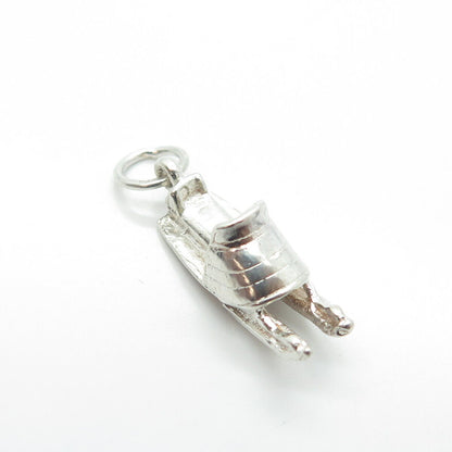 925 Sterling Silver Vintage Snow Sled Charm Pendant