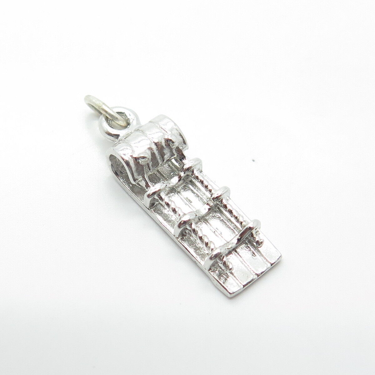 925 Sterling Silver Vintage Snow Sled Charm Pendant