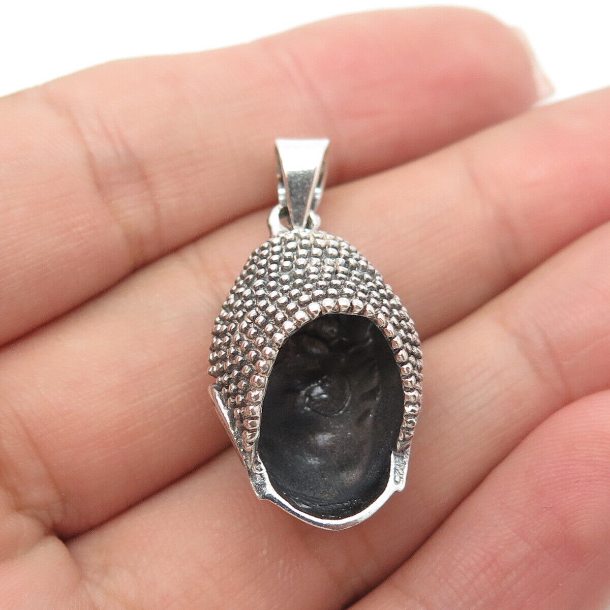 925 Sterling Silver Vintage Buddha Head Religious Pendant