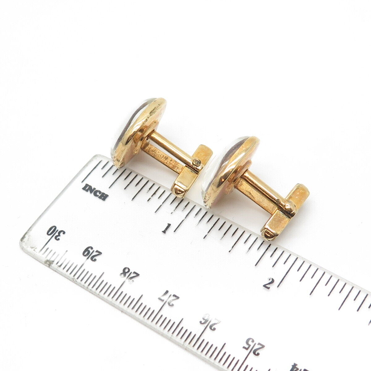 Gold Filled Antique Art Deco Anson Glass Fishing Hook Bullet Back Cufflinks