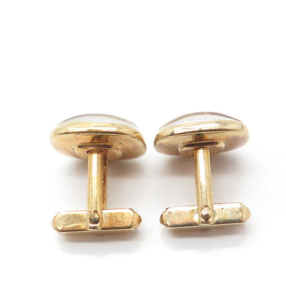 Gold Filled Antique Art Deco Anson Glass Fishing Hook Bullet Back Cufflinks