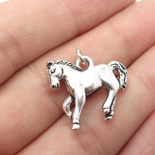 925 Sterling Silver Antique Art Deco Horse Charm Pendant