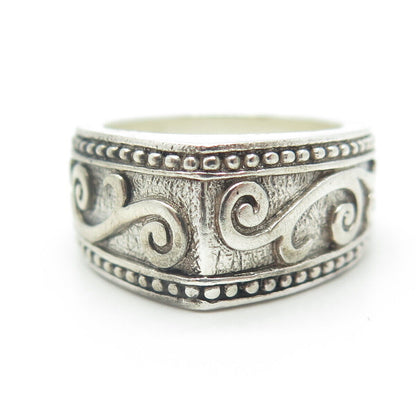 925 Sterling Silver Vintage Brighton Granulated Swirl Band Ring Size 9