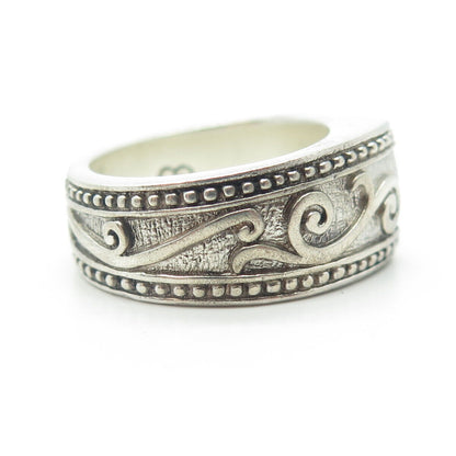 925 Sterling Silver Vintage Brighton Granulated Swirl Band Ring Size 9