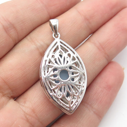 925 Sterling Silver Real Colorful Druzy & C Z Pendant