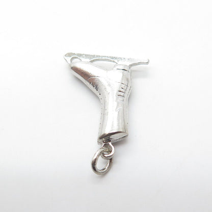 925 Sterling Silver Antique Art Deco Classic Ice Skate Charm Pendant