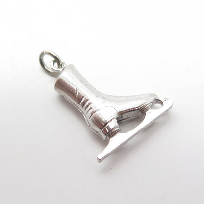 925 Sterling Silver Antique Art Deco Classic Ice Skate Charm Pendant