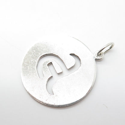 925 Sterling Silver Vintage Letter "A" Initial Charm Pendant