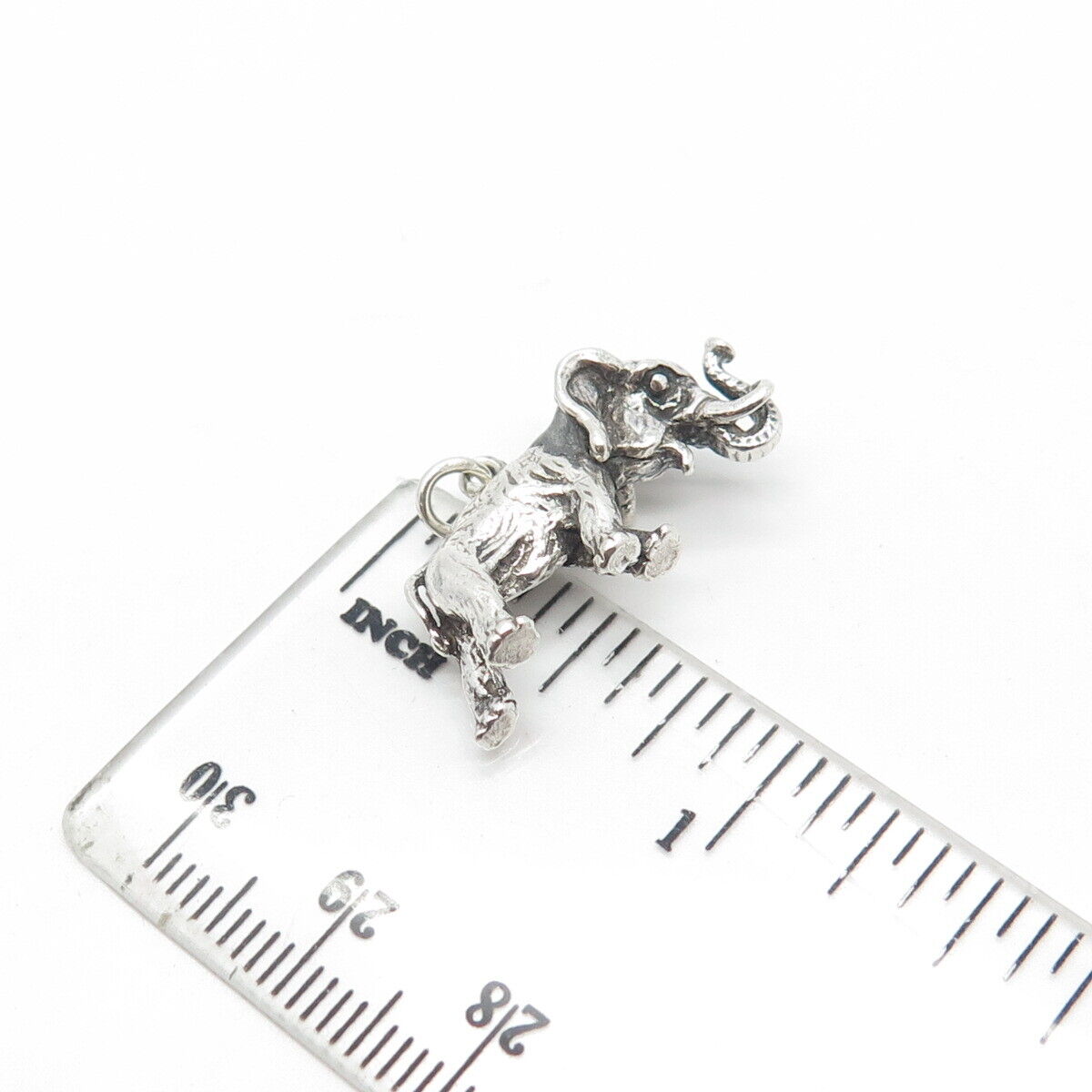 925 Sterling Silver Vintage Elephant For Good Luck 3D Charm Pendant