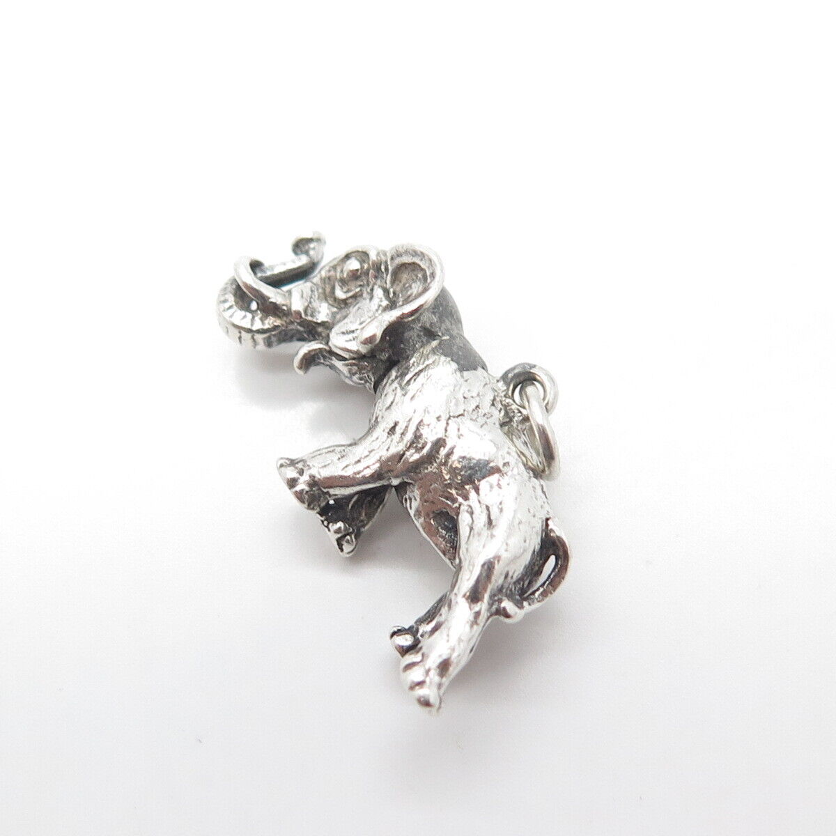 925 Sterling Silver Vintage Elephant For Good Luck 3D Charm Pendant