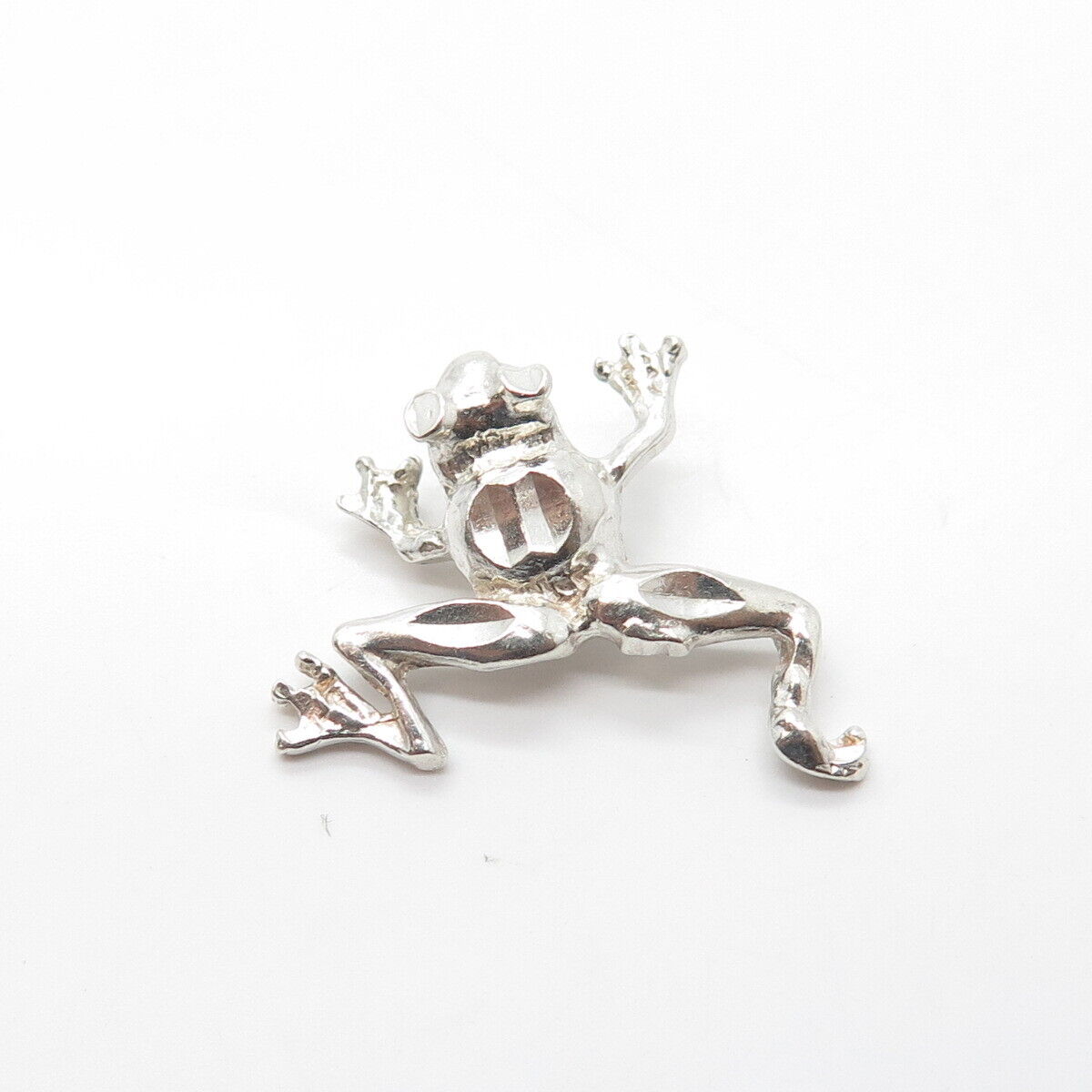 925 Sterling Silver Vintage Frog For Good Luck Slide Pendant