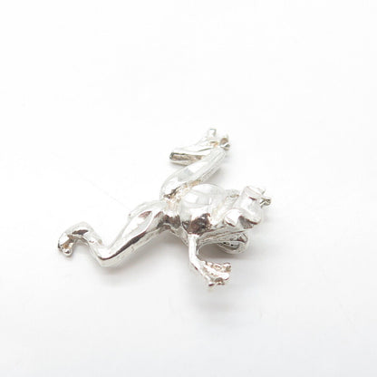 925 Sterling Silver Vintage Frog For Good Luck Slide Pendant