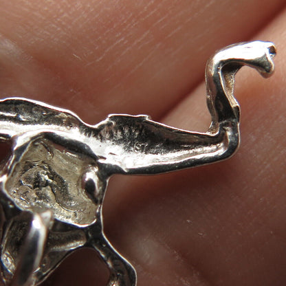 925 Sterling Silver Vintage Frog For Good Luck Slide Pendant