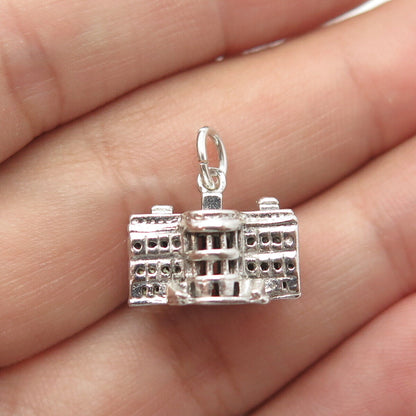 925 Sterling Silver Vintage United States White House Charm Pendant