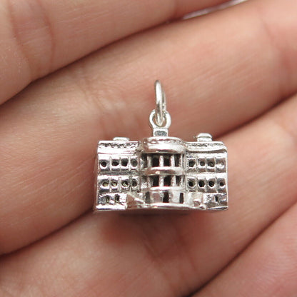 925 Sterling Silver Vintage United States White House Charm Pendant