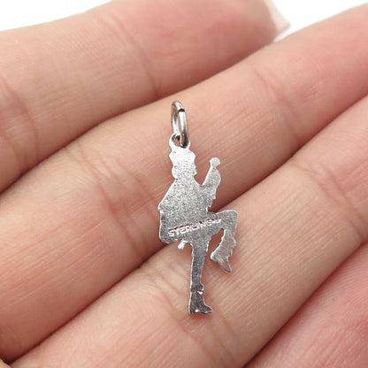 925 Sterling Silver Vintage Enamel Majorette Charm Pendant