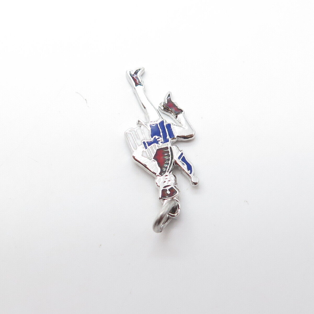 925 Sterling Silver Vintage Enamel Majorette Charm Pendant