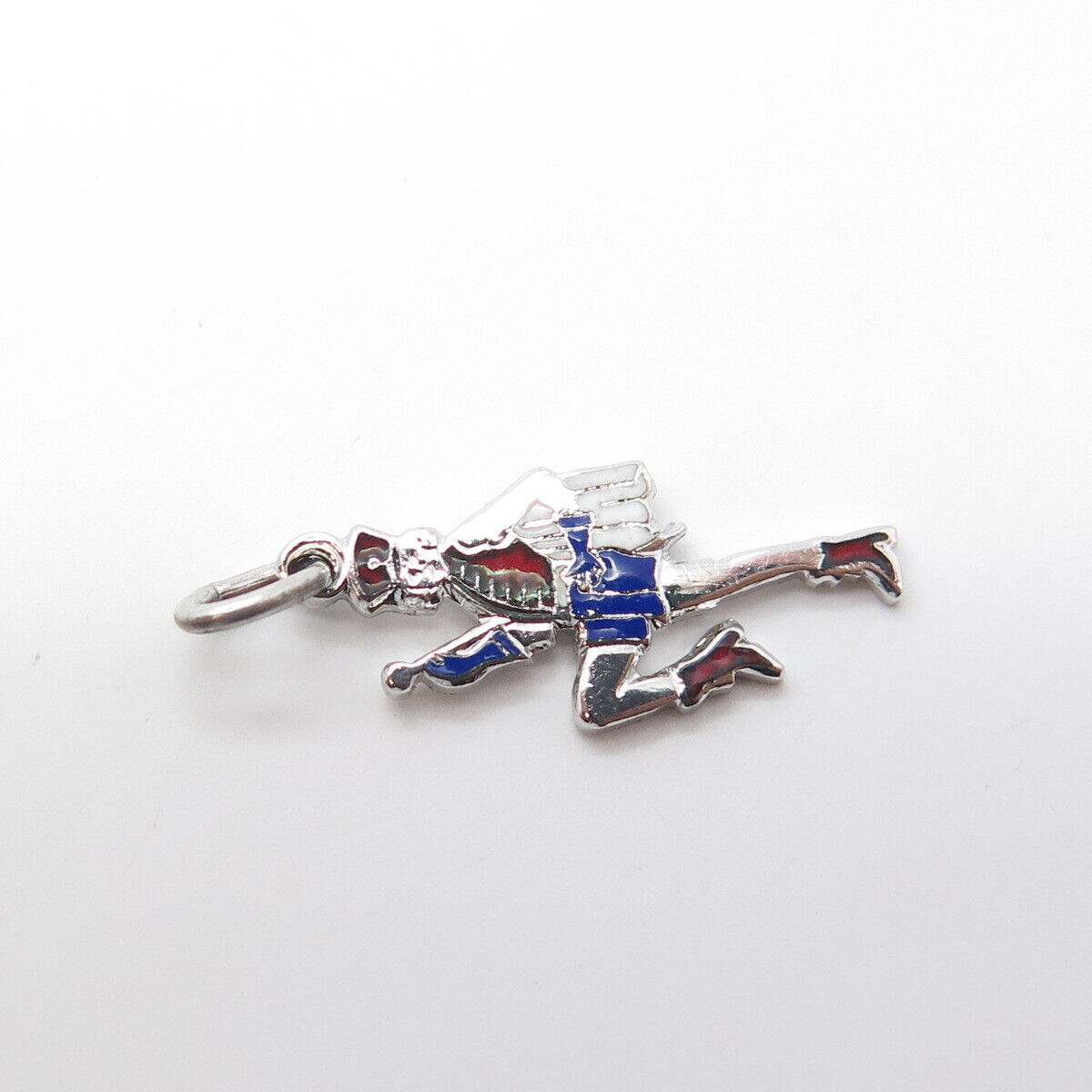 925 Sterling Silver Vintage Enamel Majorette Charm Pendant