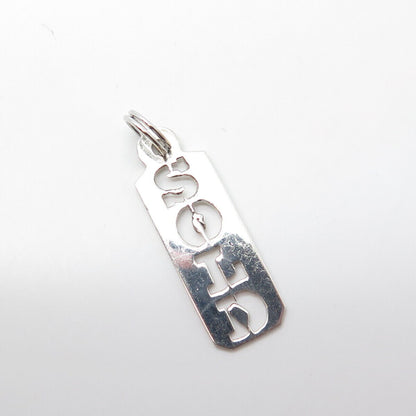 AC 925 Sterling Silver Vintage Sold Sign Perforated Pendant