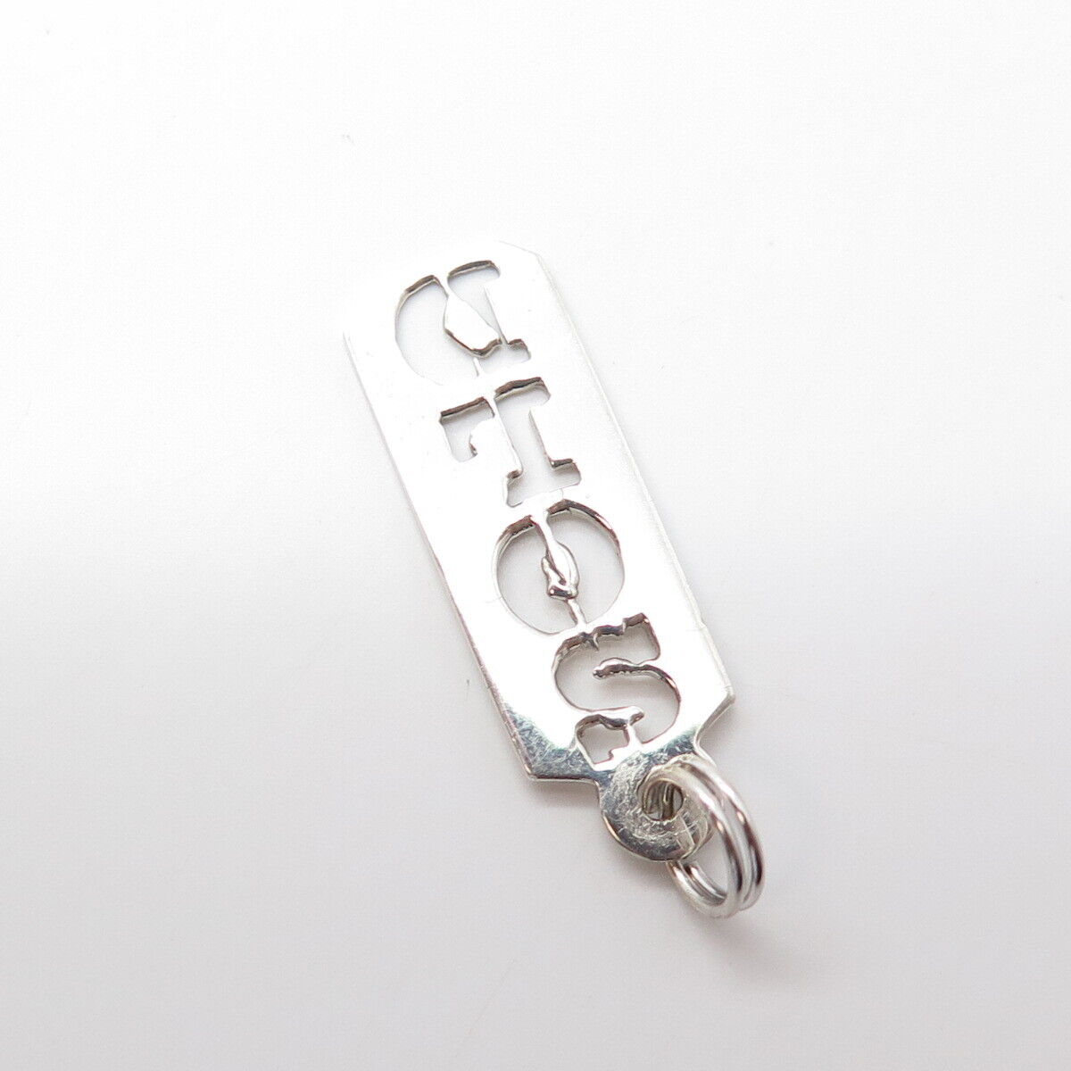 AC 925 Sterling Silver Vintage Sold Sign Perforated Pendant