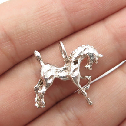 925 Sterling Silver Vintage Foal Horse Pendant